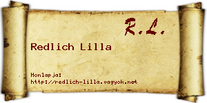 Redlich Lilla névjegykártya